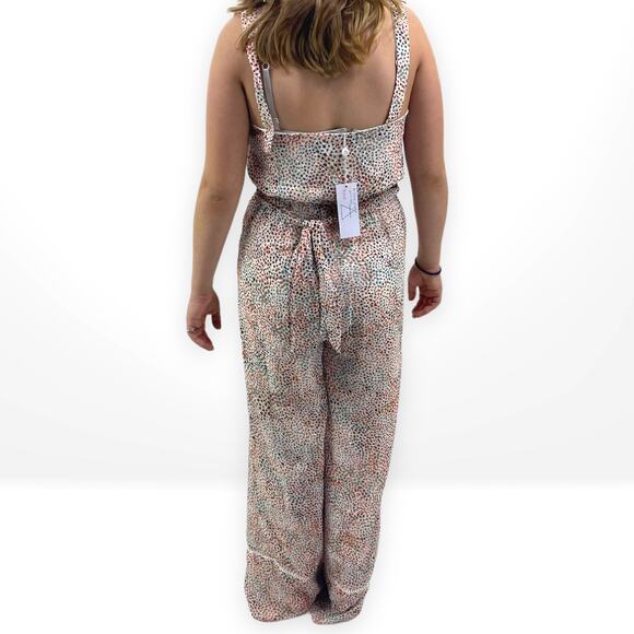 SAGE THE LABEL Multicolor Dotted Abstract Wide Strap Jumpsuit - Picture 3 of 6